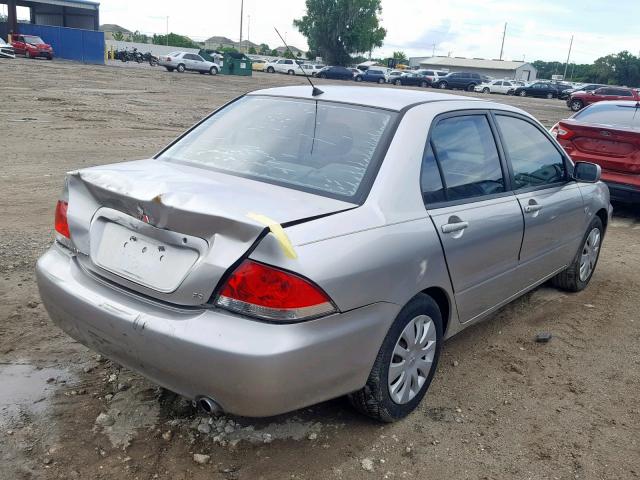 JA3AJ26E26U072804 - 2006 MITSUBISHI LANCER ES SILVER photo 4