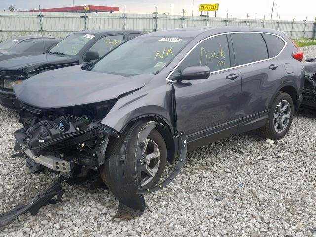 2HKRW2H85JH664939 - 2018 HONDA CR-V EXL GRAY photo 2