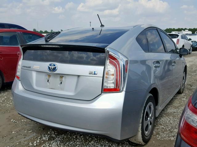 JTDKN3DU7C1602949 - 2012 TOYOTA PRIUS SILVER photo 4