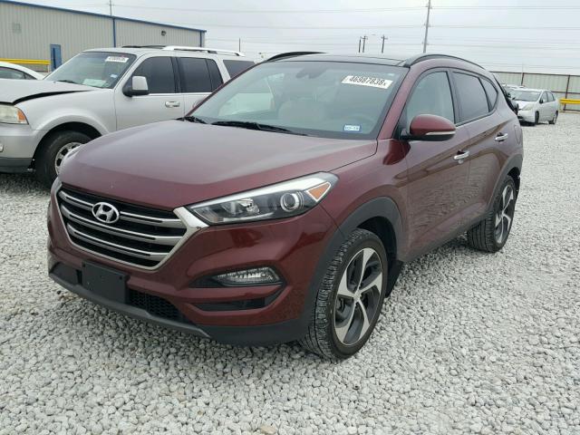 KM8J3CA27GU066444 - 2016 HYUNDAI TUCSON LIM MAROON photo 2