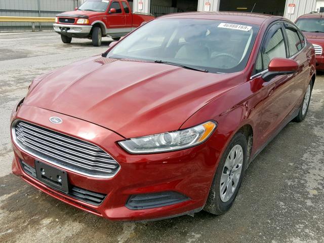 3FA6P0G77DR234835 - 2013 FORD FUSION S RED photo 2