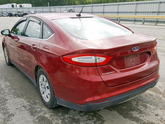 3FA6P0G77DR234835 - 2013 FORD FUSION S RED photo 3