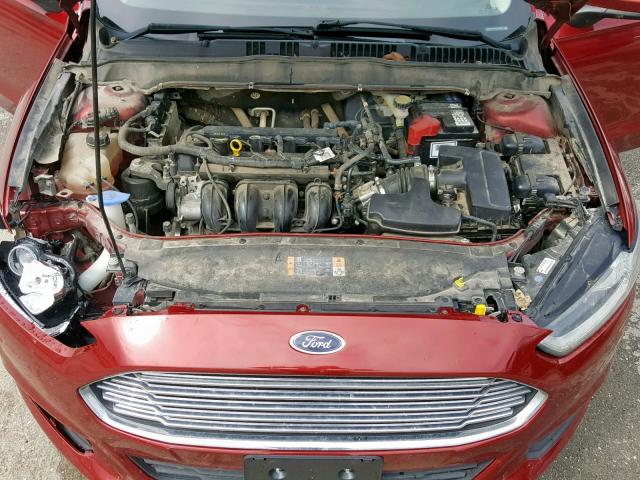 3FA6P0G77DR234835 - 2013 FORD FUSION S RED photo 7