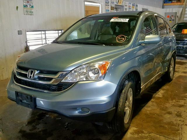 5J6RE4H7XAL005573 - 2010 HONDA CR-V EXL GREEN photo 2