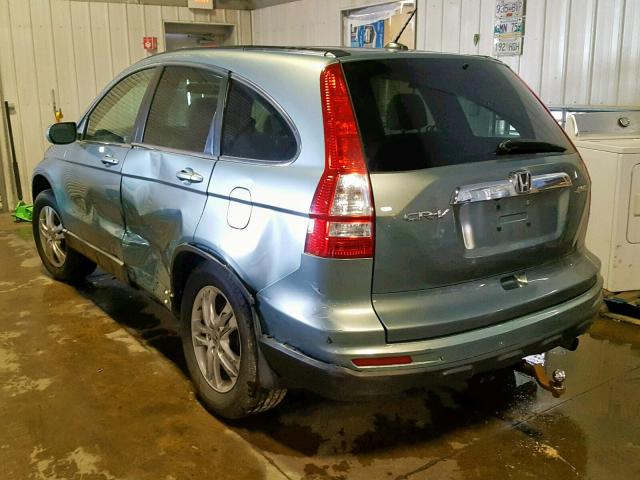 5J6RE4H7XAL005573 - 2010 HONDA CR-V EXL GREEN photo 3