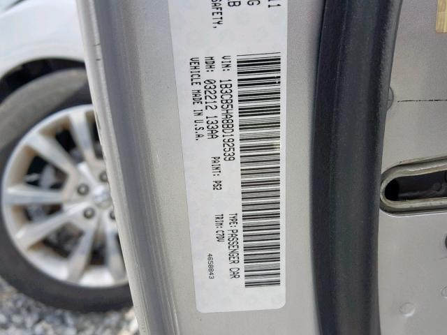 1B3CB5HA8BD192539 - 2011 DODGE CALIBER HE SILVER photo 10