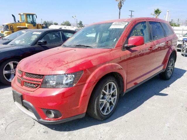 3C4PDDEG8KT764572 - 2019 DODGE JOURNEY GT RED photo 2