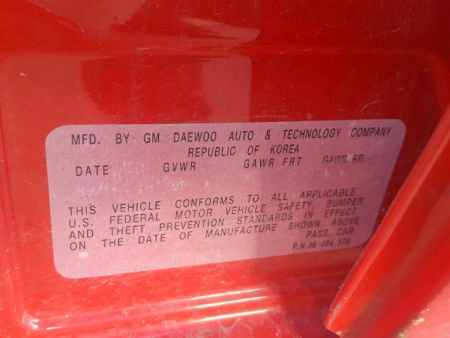 KL1TD66656B525012 - 2006 CHEVROLET AVEO BASE Qırmızı foto 10