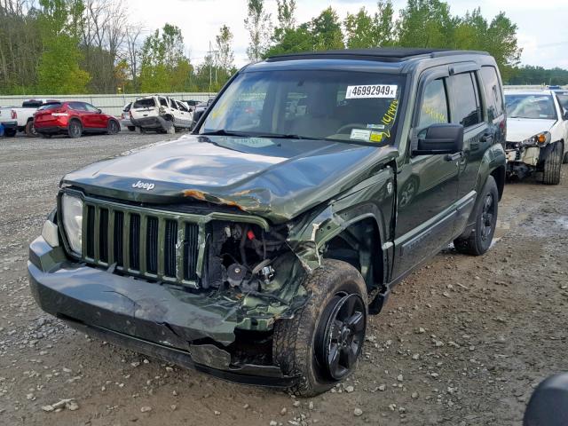 1J8GN28K38W270424 - 2008 JEEP LIBERTY SP GREEN photo 2