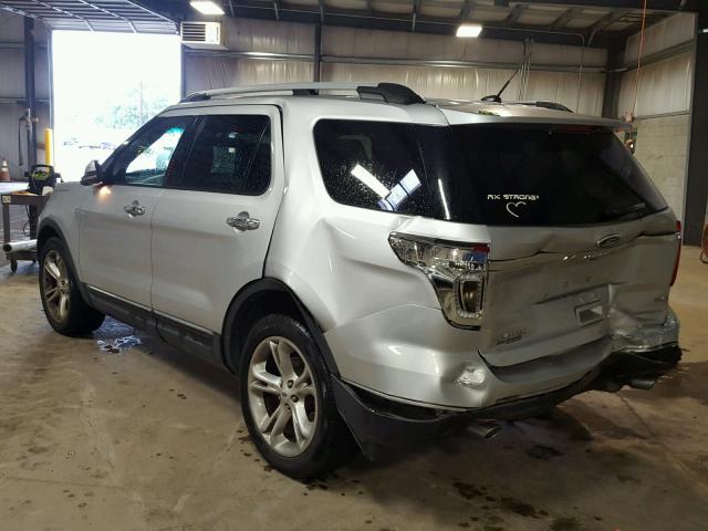 1FM5K8F83DGA75649 - 2013 FORD EXPLORER L SILVER photo 3