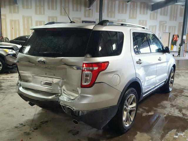 1FM5K8F83DGA75649 - 2013 FORD EXPLORER L SILVER photo 4