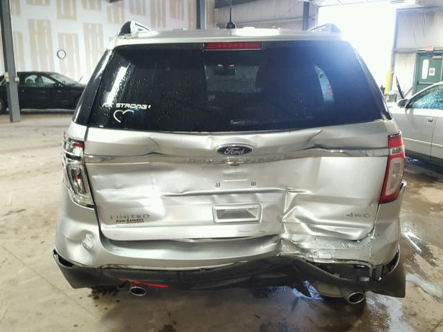 1FM5K8F83DGA75649 - 2013 FORD EXPLORER L SILVER photo 9