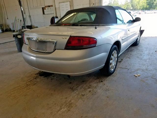 1C3EL45X64N113569 - 2004 CHRYSLER SEBRING LX SILVER photo 4