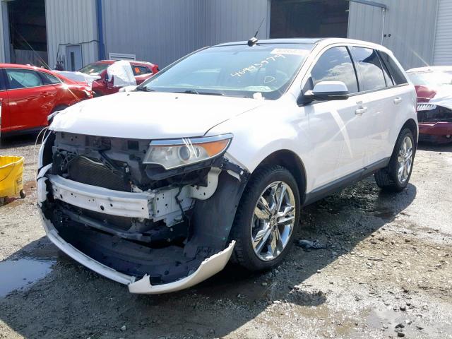 2FMDK3JC9CBA01703 - 2012 FORD EDGE SEL WHITE photo 2