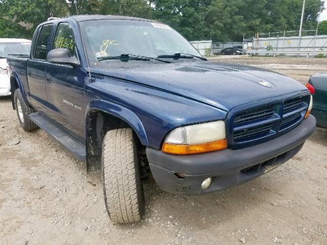 1B7HG38XX2S537743 - 2002 DODGE DAKOTA QUA BLUE photo 1