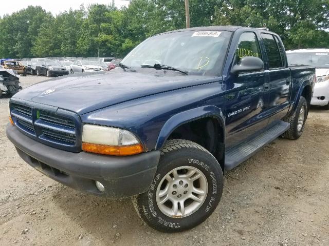 1B7HG38XX2S537743 - 2002 DODGE DAKOTA QUA BLUE photo 2