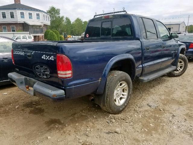 1B7HG38XX2S537743 - 2002 DODGE DAKOTA QUA BLUE photo 4