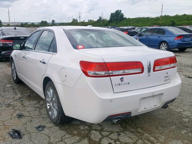 3LNDL2L36BR761138 - 2011 LINCOLN MKZ HYBRID WHITE photo 3