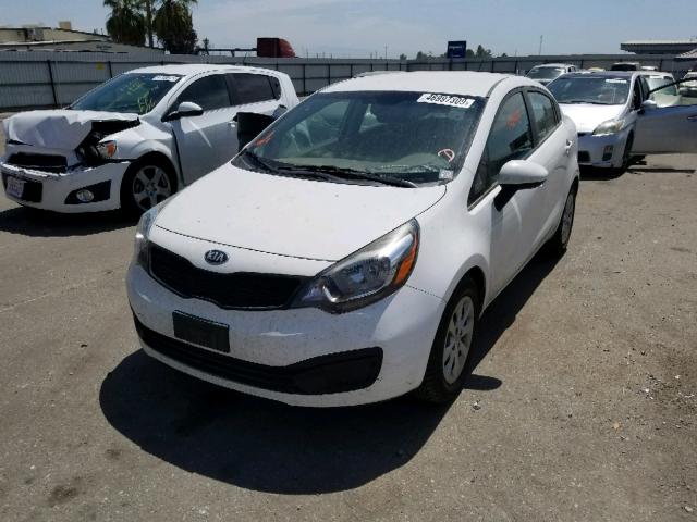 KNADM4A37D6178039 - 2013 KIA RIO LX WHITE photo 2