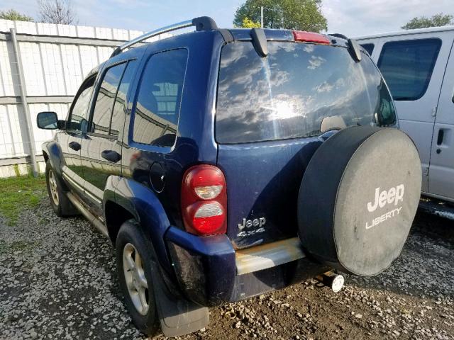 1J4GL58K35W721226 - 2005 JEEP LIBERTY LI BLUE photo 3