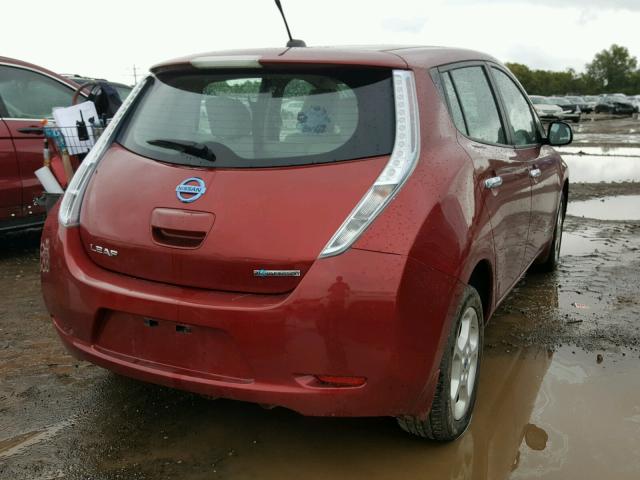 1N4AZ0CP2DC407671 - 2013 NISSAN LEAF S BURGUNDY photo 4