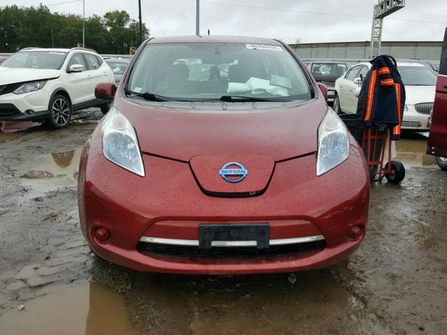 1N4AZ0CP2DC407671 - 2013 NISSAN LEAF S BURGUNDY photo 9