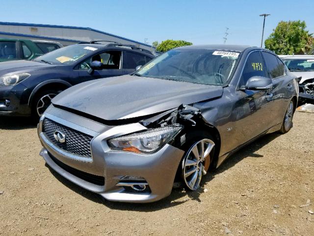 JN1EV7AP8HM738437 - 2017 INFINITI Q50 PREMIU GRAY photo 2