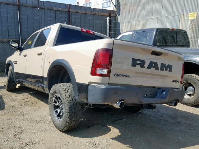1C6RR7YT0HS665220 - 2017 RAM 1500 REBEL ოქროსფერი ფოტო 3