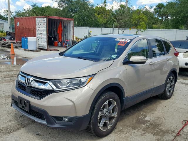 5J6RW2H82HL022260 - 2017 HONDA CR-V EXL BEIGE photo 2