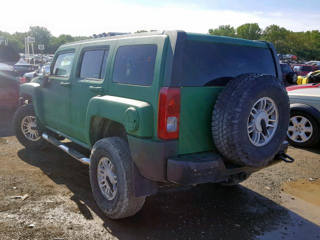 5GTDN136X68108993 - 2006 HUMMER H3 GREEN photo 3