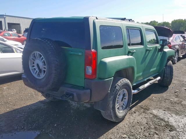 5GTDN136X68108993 - 2006 HUMMER H3 GREEN photo 4