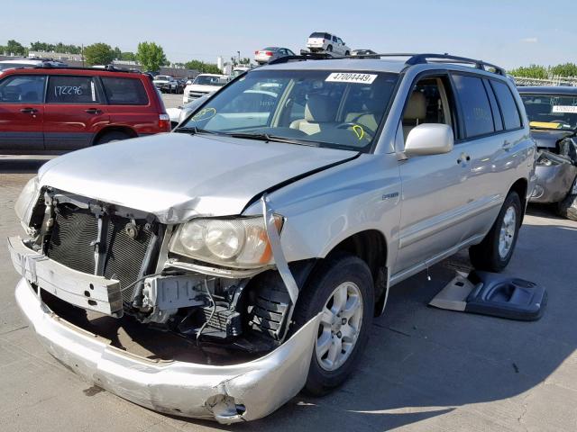 JTEHF21A220069257 - 2002 TOYOTA HIGHLANDER SILVER photo 2