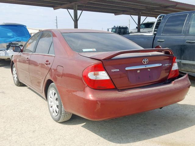 4T1BE32K74U302471 - 2004 TOYOTA CAMRY LE RED photo 3