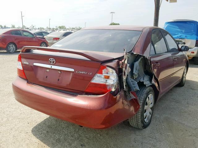 4T1BE32K74U302471 - 2004 TOYOTA CAMRY LE RED photo 4