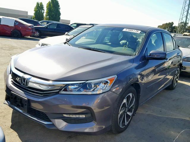 1HGCR2F81GA048639 - 2016 HONDA ACCORD EXL GRAY photo 2