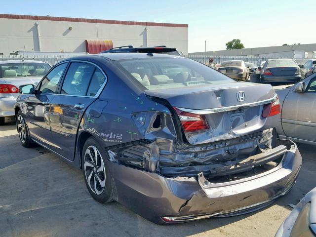 1HGCR2F81GA048639 - 2016 HONDA ACCORD EXL GRAY photo 3