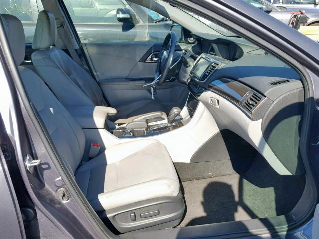 1HGCR2F81GA048639 - 2016 HONDA ACCORD EXL GRAY photo 5