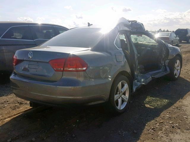 1VWBN7A3XDC051695 - 2013 VOLKSWAGEN PASSAT SE GRAY photo 4