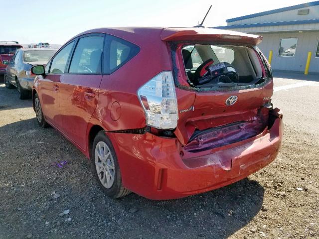 JTDZN3EU4D3187799 - 2013 TOYOTA PRIUS V RED photo 3