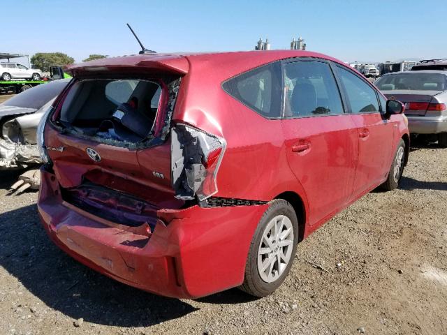 JTDZN3EU4D3187799 - 2013 TOYOTA PRIUS V RED photo 4