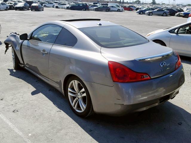 JNKCV64E79M605953 - 2009 INFINITI G37 BASE GRAY photo 3