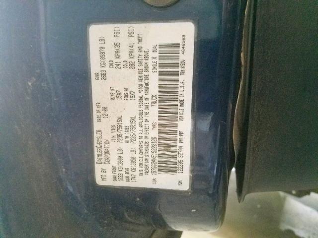 1B7GG2AN51S220126 - 2001 DODGE DAKOTA QUA BLUE photo 10