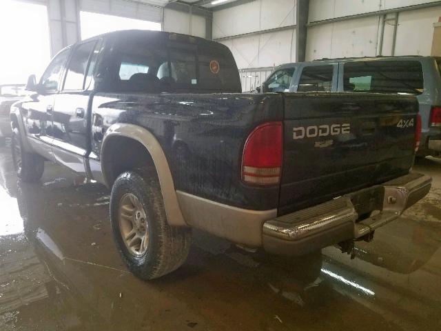 1B7GG2AN51S220126 - 2001 DODGE DAKOTA QUA BLUE photo 3