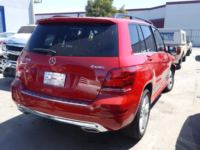 WDCGG8JB8FG339091 - 2015 MERCEDES-BENZ GLK 350 4M RED photo 4