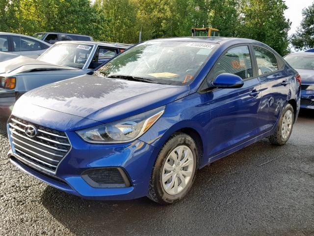 3KPC24A3XKE071594 - 2019 HYUNDAI ACCENT SE BLUE photo 2