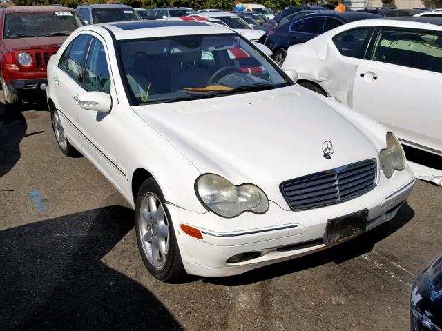 WDBRF61J14F516577 - 2004 MERCEDES-BENZ C 240 WHITE photo 1