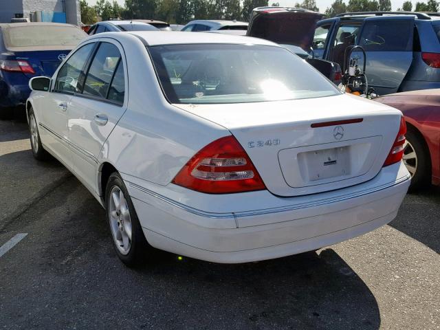 WDBRF61J14F516577 - 2004 MERCEDES-BENZ C 240 WHITE photo 3