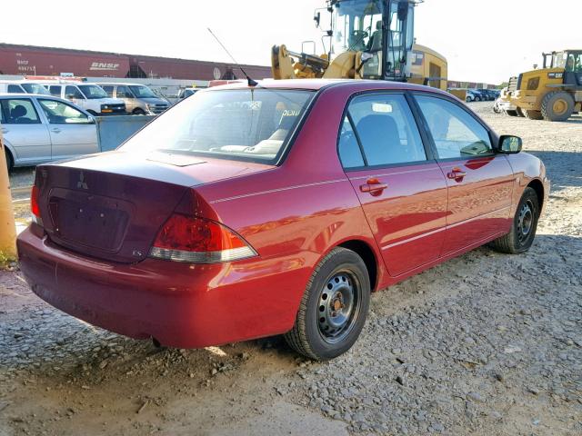 JA3AJ26E44U014500 - 2004 MITSUBISHI LANCER ES RED photo 4