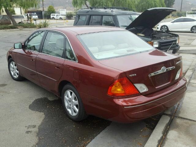 4T1BF28B02U196652 - 2002 TOYOTA AVALON XL BURGUNDY photo 3