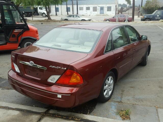 4T1BF28B02U196652 - 2002 TOYOTA AVALON XL BURGUNDY photo 4